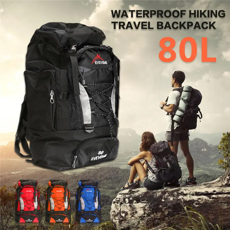 

80L Outdoor Camping Hiking Backpack Sports Bag Travel Trekk Rucksack Mountain Climbing Equipment Men Women males Teengers