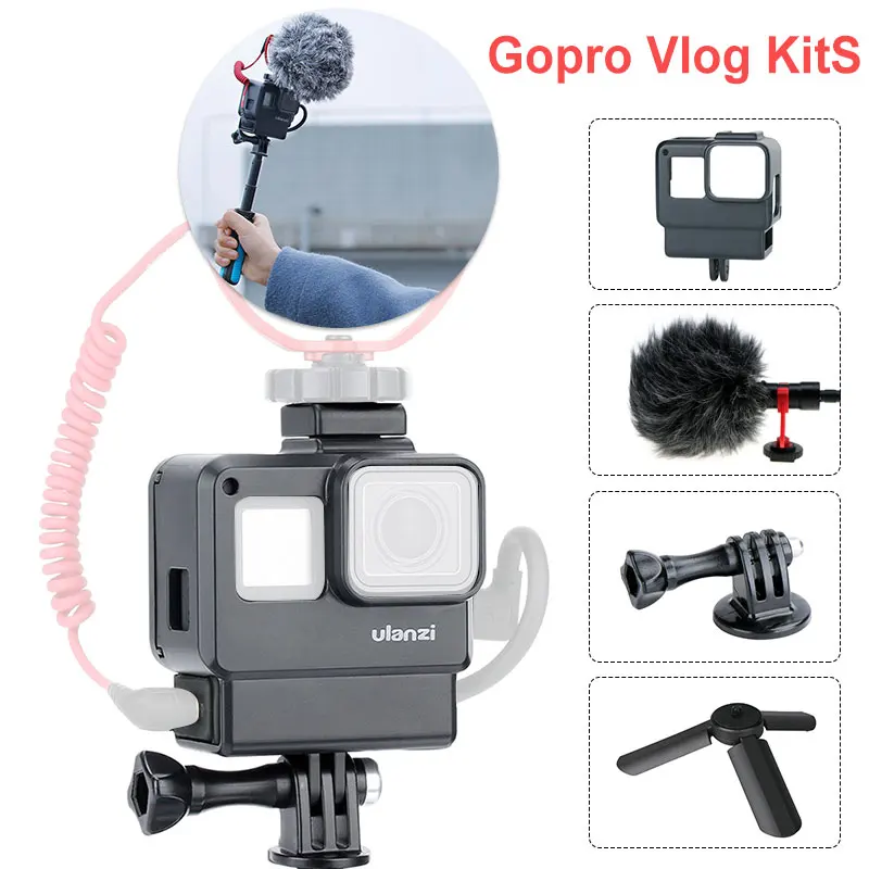 Vlog наборы Gopro GoPro чехол + мини-штатив + Адаптер для gopro Hero 7 6 5 Vlogging Gopro аксессуары для экшн-камеры