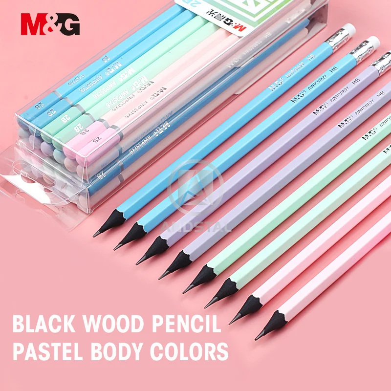 M& G 72/36 шт милый пастельный цвет черный деревянный карандаш деревянные карандаши для детей карандаш для рисования эскичей набор для школы флуоресцентный