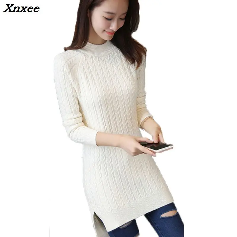 New Fashion 2018 Women Autumn Winter Embroidery Long Sweater Pullovers Casual Warm Female Knitted Sweaters Pullover Lady New Fashion 2018 Women Autumn Winter Embroidery Long Sweater Pullovers Casual Warm Female Knitted Sweaters Pullover Lady