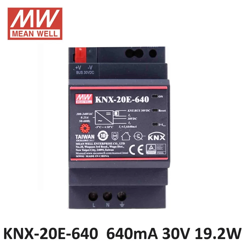 

Original MEAN WELL KNX-20E-640 SMPS 640mA 30Vdc 19.2W Din rail meanwell KNX Power Supply KNX-20E with integrated choke