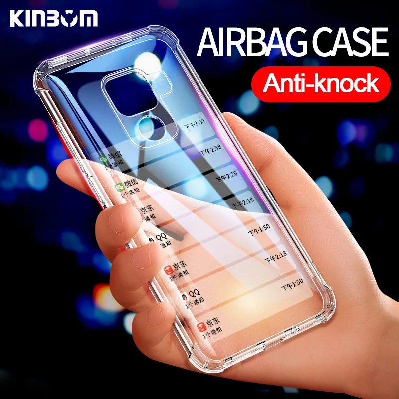 

KINBOM Luxury cases for Huawei Mate 20 lite 10 pro 20 X Nova 3i 2s 4 Transparent airbag Cover for Huawei P samrt 2019 Soft Case