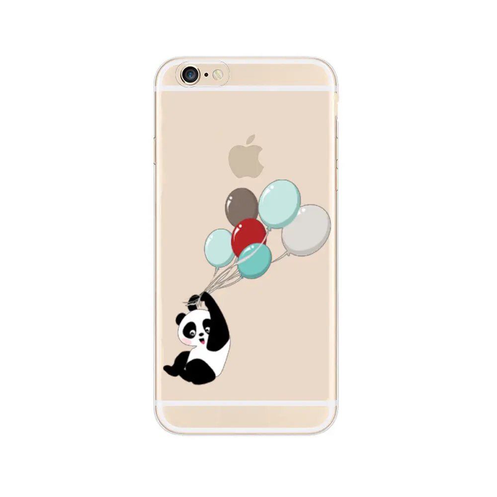 Lovely Cartoon Animal Panda Heart Phone Case For Iphone X 6 6S 7 SE 5 5S 8 Plus Transparent Plastic Back Cover Coque Shell Lovely Cartoon Animal Panda Heart Phone Case For Iphone X 6 6S 7 SE 5 5S 8 Plus Transparent Plastic Back Cover Coque Shell