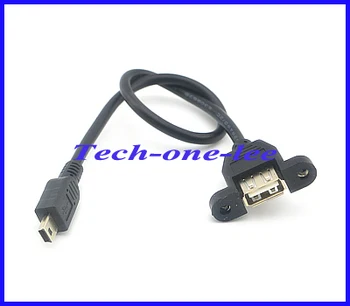 

10pcs/lot USB A Female To Mini 5Pin Male Extension USB-A F Panel Mount To Mini usb M Connector 5pin Adapter Cable Free Shipping