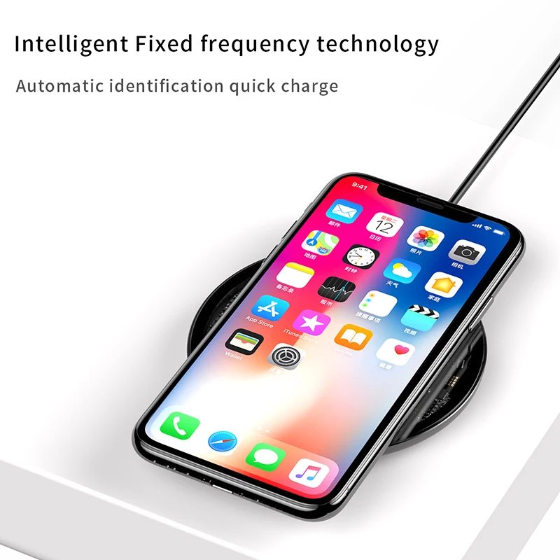Baseus 10W Qi Wireless Charger For iPhone 11 Pro X Xs Max Glass Fast Wirless Wireless Charging Pad