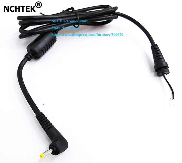 

NCHTEK Right Angled DC 2.35x0.7mm Cord Plug Connector Cable for ASUS EEE PC Laptop About 1.2M/Free Shipping/5PCS