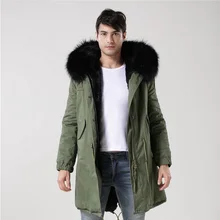Новое поступление модные мужские зимние толстые меховые воротник пальто куртка Мужская парка пальто с капюшоном S-4XL
