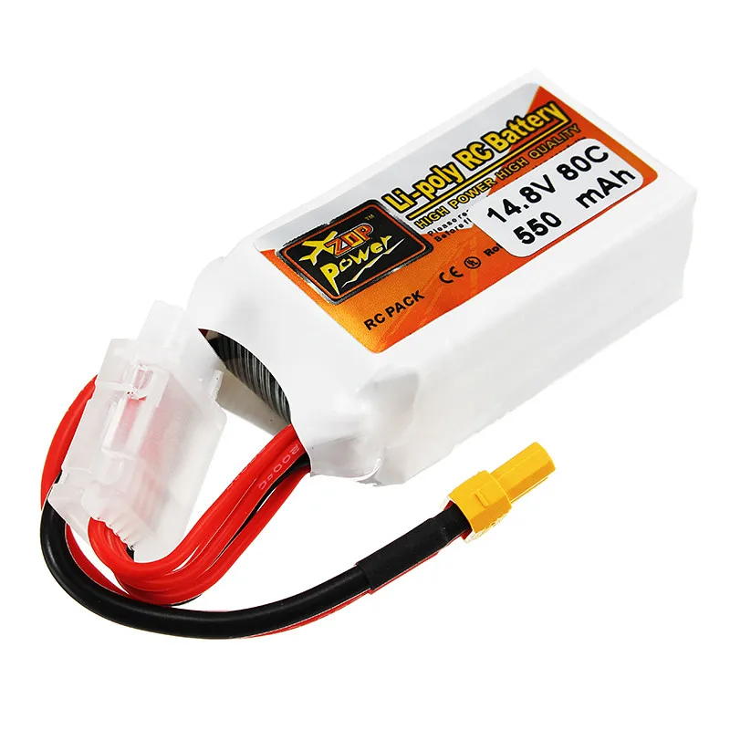 

Rechargeable Lipo Battery ZOP Power 14.8V 550mAh 80C 4S Lipo Battery XT30 Plug
