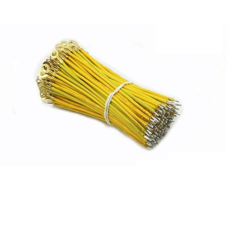 

Yellow green Ground loop cable 4mm inside diameter ring terminal Ground wire 100pcs