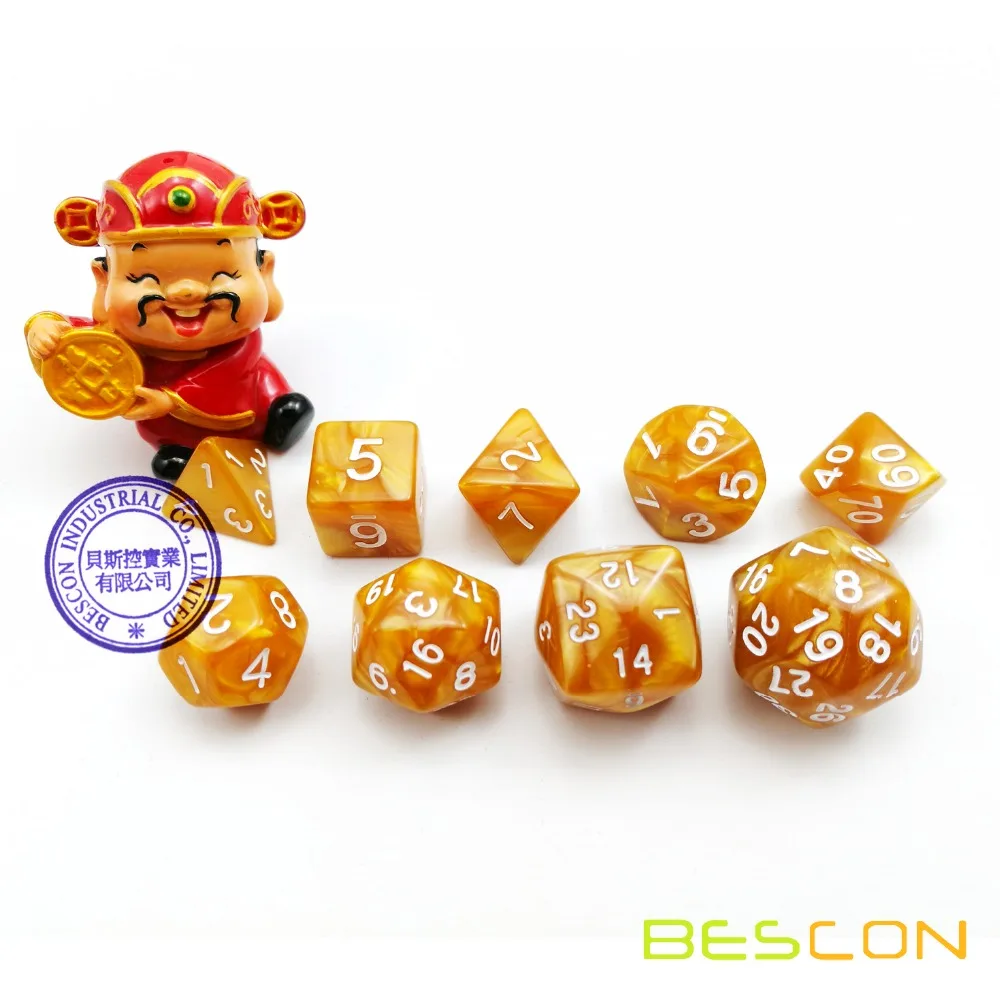 BESCON Упаковка из 9 шт. многогранных костей (9 Die in Set)-ролевые игральные кости