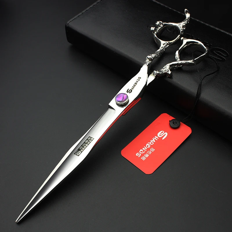 

Sharonds 7 inch / 8 inch hair scissors purple gem dragon scissors hair salon high quality barber scissors made of 440c