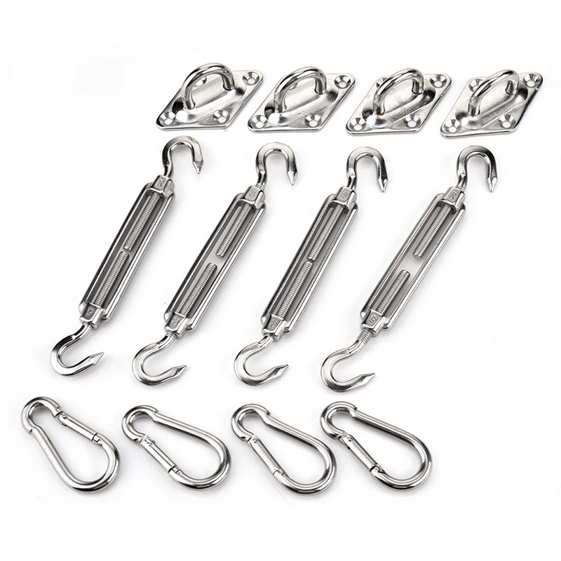 Stainless Steel Sun Fixing Fittings Sail Shade Kits Garden Awning Canopy Tools