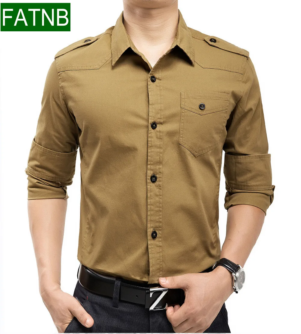 Plus size 4XL Brand Men Shirts 100% cotton slim fit long sleeve casual ...