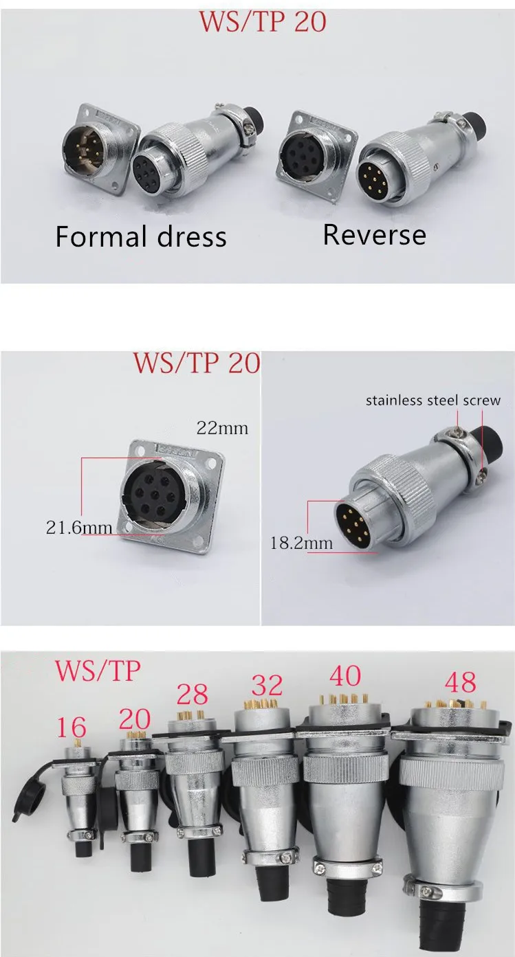 1 комплект WS20 авиационным соединителем 2/3/4/5/6/7/9/12 штепселный Разъем гнездо мужской и женский авиации круговой Мощность Кабельный разъем