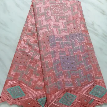 

High Quality Cotton Lace Fabric 2019 Latest Design Swiss Voile With Stone Swiss Voile Lace In Switzerland For Party Dress