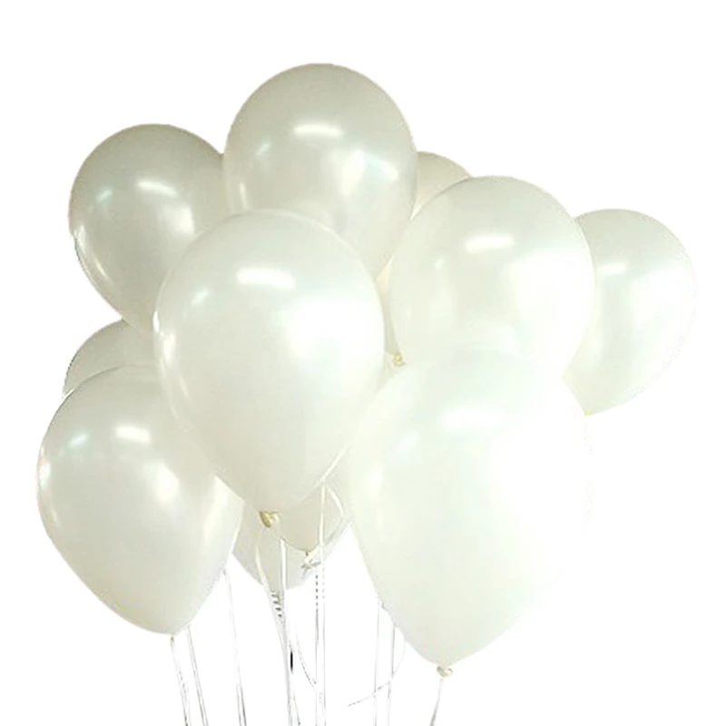 

100 Balloons Birthday Wedding Party Decoration Club Balloons 25 cm Color: white