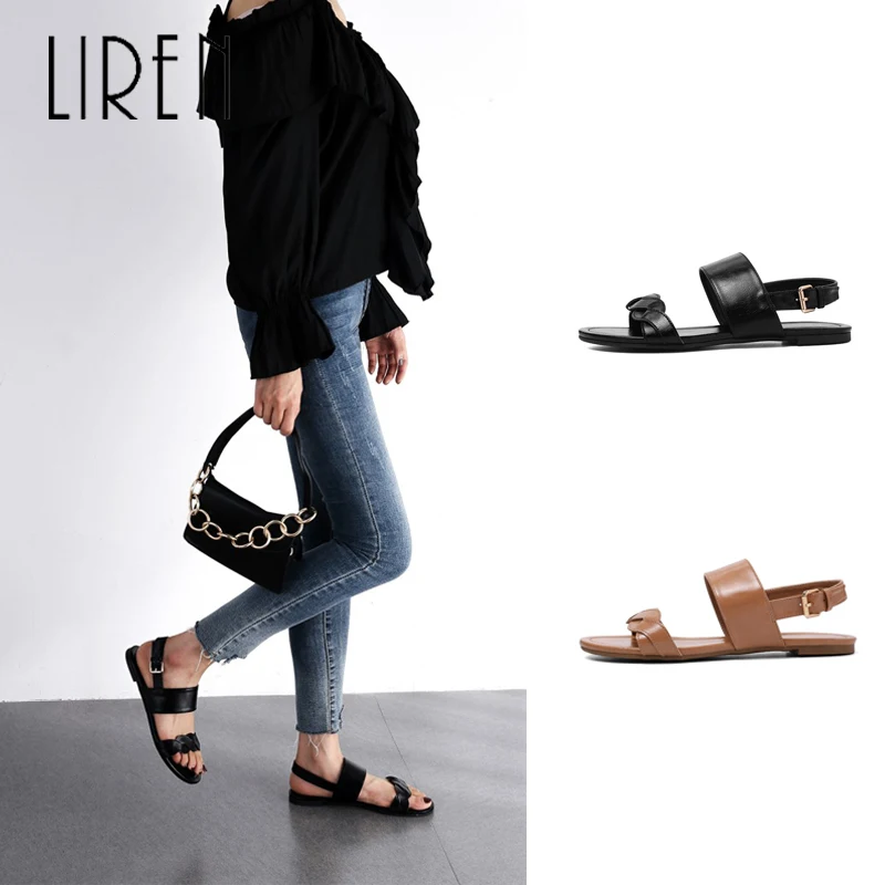 

Big Size 36-43 Women Flat Sandals Flip Flops 2019 Summer Rome Slip-On Breathable Non-slip Shoes Woman Slides Solid Casual Female