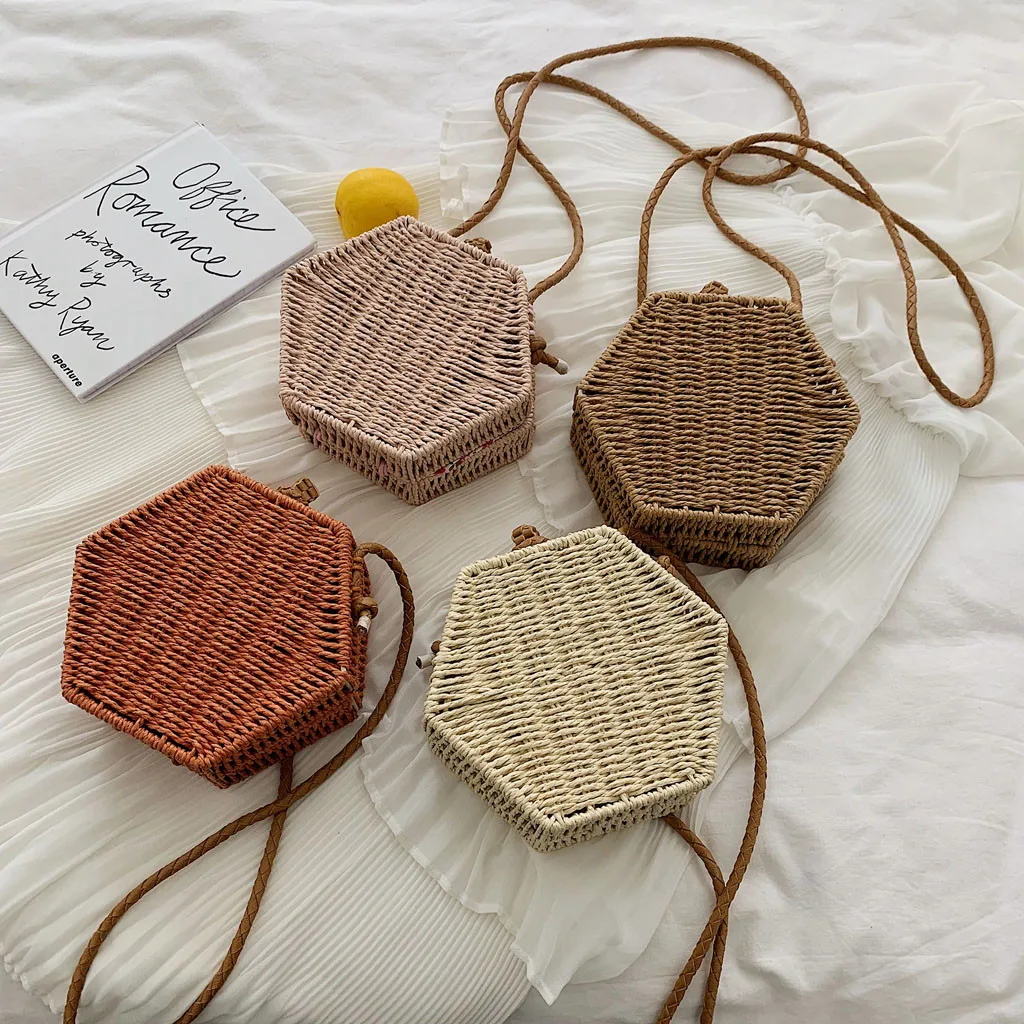 

CONEED Luxury Women Handbags Fashion Women's Fashion Retro Woven Shoulder Bag Solid Color Handbag Beach Bag Messenger MAY20