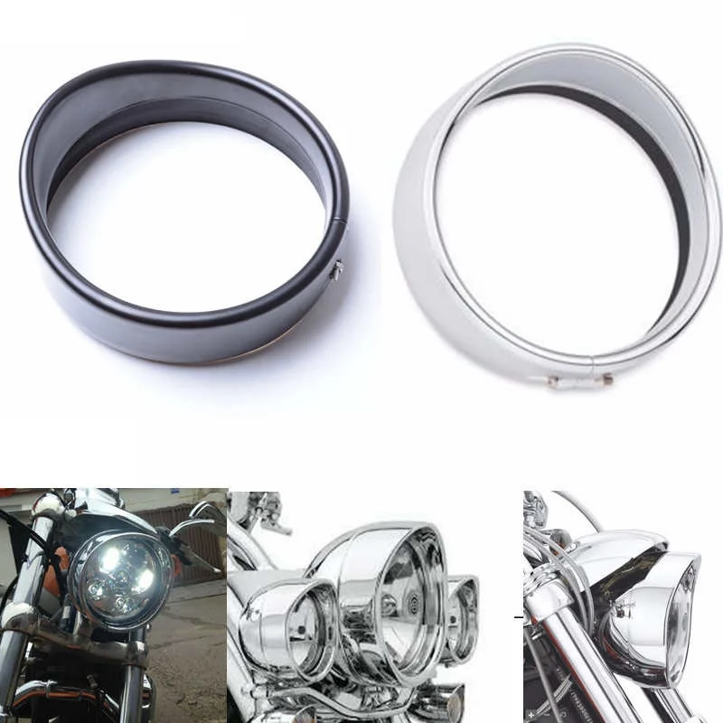 5.75" 5.75Inch Visor Style Round LED Headlight Headlamp Trim Ring for