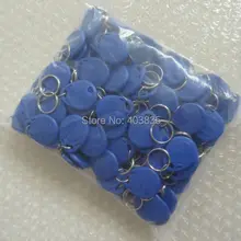 № 2; 100 шт. 125 кГц RFID Бесконтактный брелок кольцо Карточки контроля доступа Rfid красный цвет желтый, синий; размеры 34–43(опционально) теги OEM