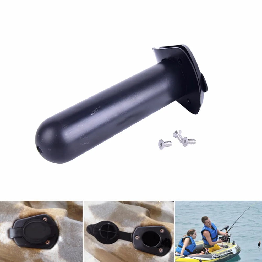 1 Pcs Black Plastic Flush Mount Fishing Rod Holder Cap Gasket Kayak Boat Canoe Tacklein Fishing