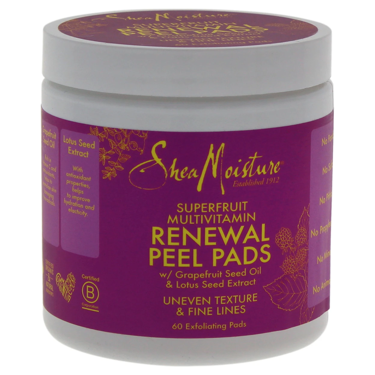Superfruit Multi-Vitamin Renewal Peel Pads by Shea Moisture for Unisex - 60 Pc Pads