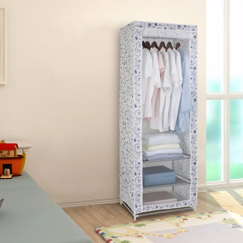 Finether Polycotton Single Wardrobe Portable Clothes Closet