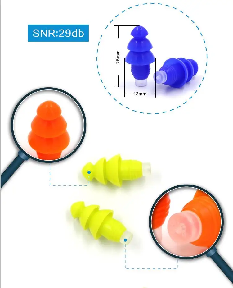 Многоразовые беруши с фильтром водонепроницаемые шумоподавления силиконовые затычки для ушей для шумоподавления ушей ванна для сна