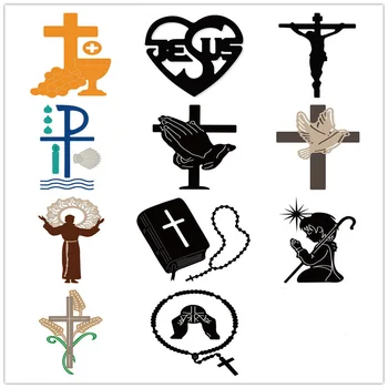 

11 Types Jesus Cross Prayer Religion Metal Cutting Dies New Craft DIY Scrapbooking Die Cuts Decor Embossing Stencil Card Making