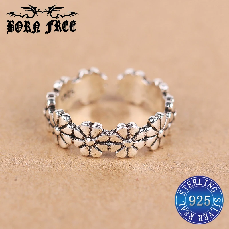 Серебряное кольцо цветочное открытое женское кольцо aneis anel feminin joyas mujer bijoux en argent 925 Кольца Набор для женские украшения ringen lot