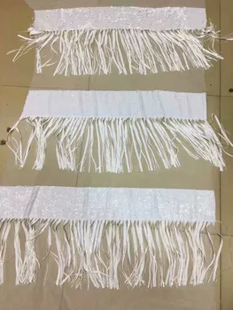 

Charming party dress material French tulle lace textile fashion net lace fabric with sequins for sexy dress UN66(5yards/lot)