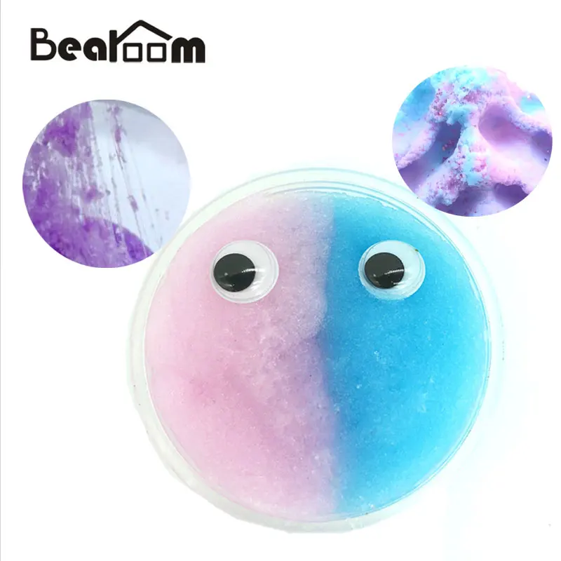 Bearoom Cotton Mud Coloful Slime Crystal Clay Funny Smiley Face Slime Toys Stress Reliever Toy For Adults Fluffy Sand