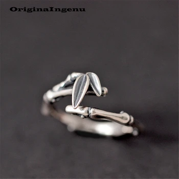 

Jewelry 925 Silver Ring Vintage Bamboo Charm Minimalism Girlfriend Mother 's Day Gift Haut Femme Cincin Anillos Rings for Women