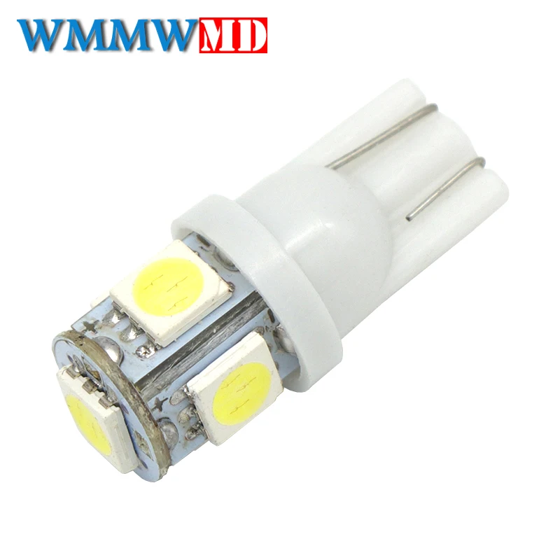 1 шт. T10 светодиодный W5W 5050 5smd 192 168 194 белые огни Светодиодный свет автомобиля Клин