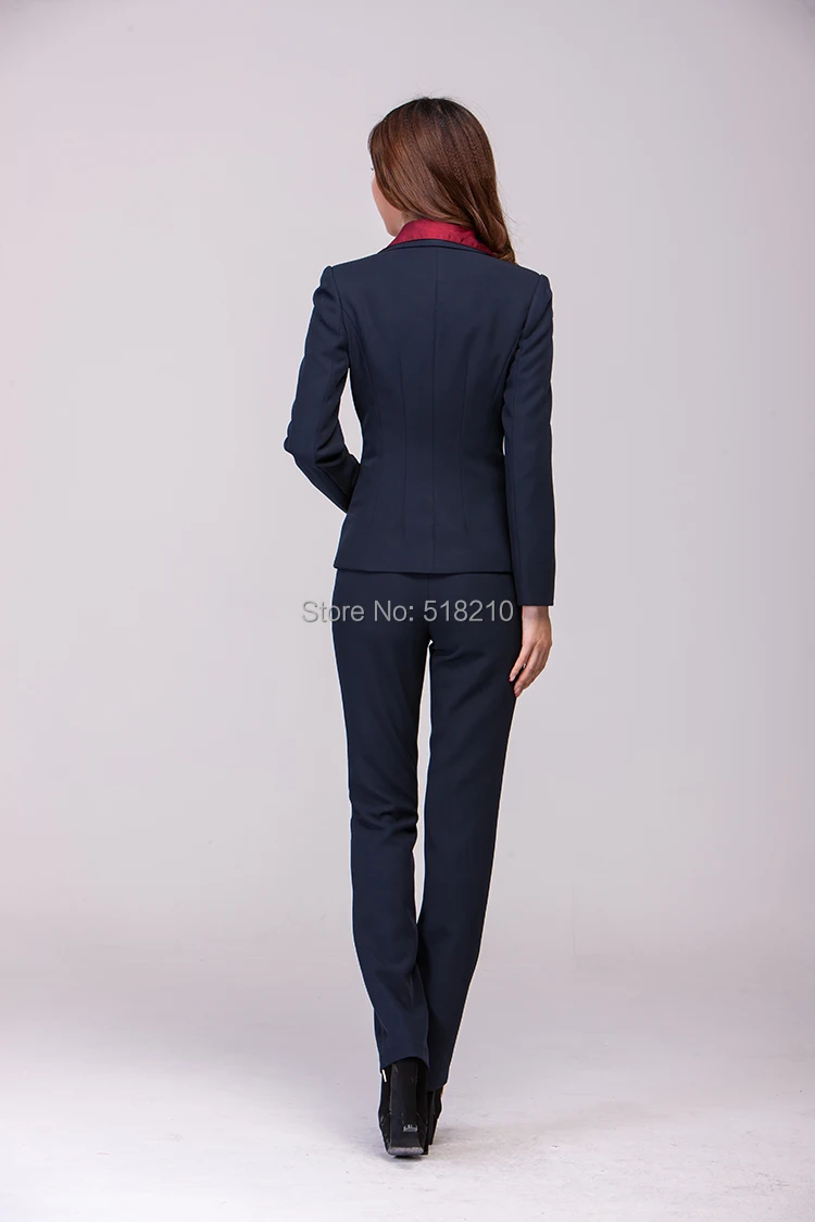 New Formal Uniform Style Business Work Wear Pant Suits Blazer And Pants For Office Ladies Autumn Winter Clothing Set