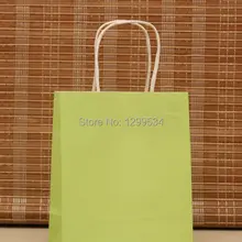 50 шт./партия 18x15x8 см зеленый бумажный подарочный пакет перерабатываемый подарок из бутика ювелирные изделия Упаковочные бумажные пакеты с ручками