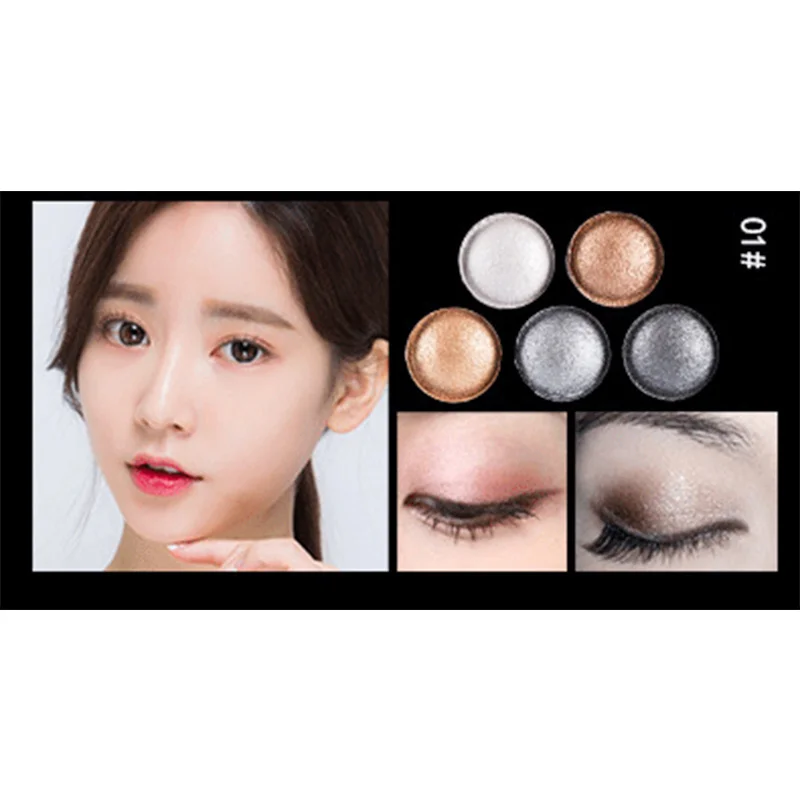 

New product Professional Eyes Makeup Pigment Eyeshadow 5 Colors Baking Powder Pearl Ground Color Smoke Makeup Eye Shadow Palett
