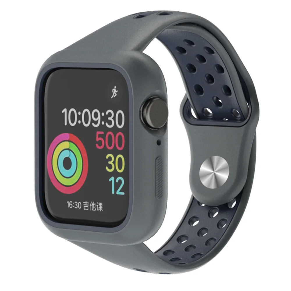 gray blue Lbiaodai защитный чехол для apple watch band iwatch 4 5 band 38 мм 42 мм 44 мм 40 мм 3 i ремешок для часов анти-падение крышка аксессуары - Цвет ремешка: gray blue