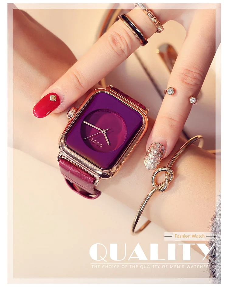 Женские часы-браслет GUOU, модные женские часы, роскошные часы reloj mujer, часы для женщин, кожаные часы для женщин, relogio saat