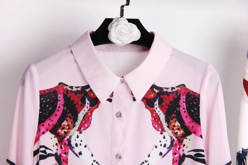 S-3XL высокое качество 2019 новый модный принт рубашка с длинными рукавами тонкий мешок бедра юбка темперамент повседневное крутые дышащи