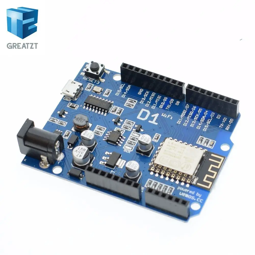 

ESP-12E WeMos D1 WiFi uno based ESP8266 shield for GREATZT Compatible
