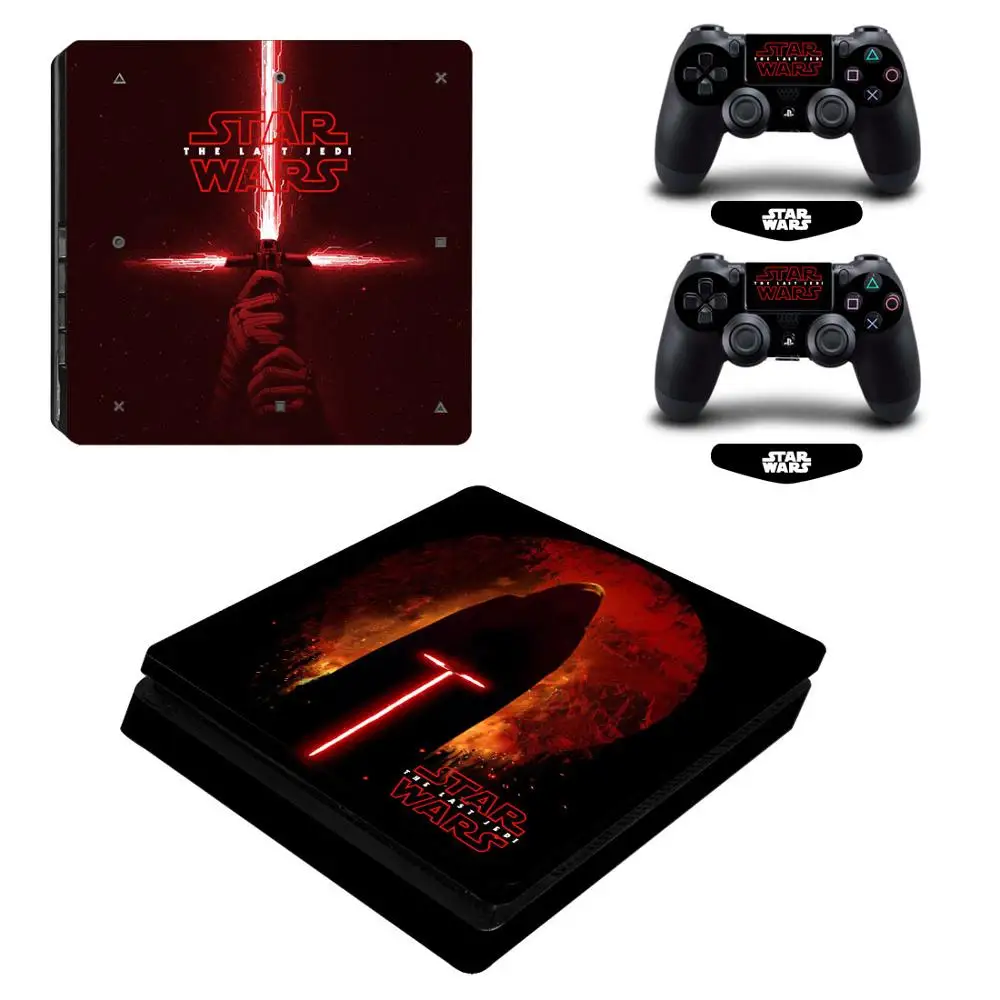 ARRKEO Звездные войны виниловая наклейка PS4 тонкая кожа Наклейка для sony playstation 4 Slim консоль и 2 контроллера Рождественский подарок - Цвет: Darth Vader