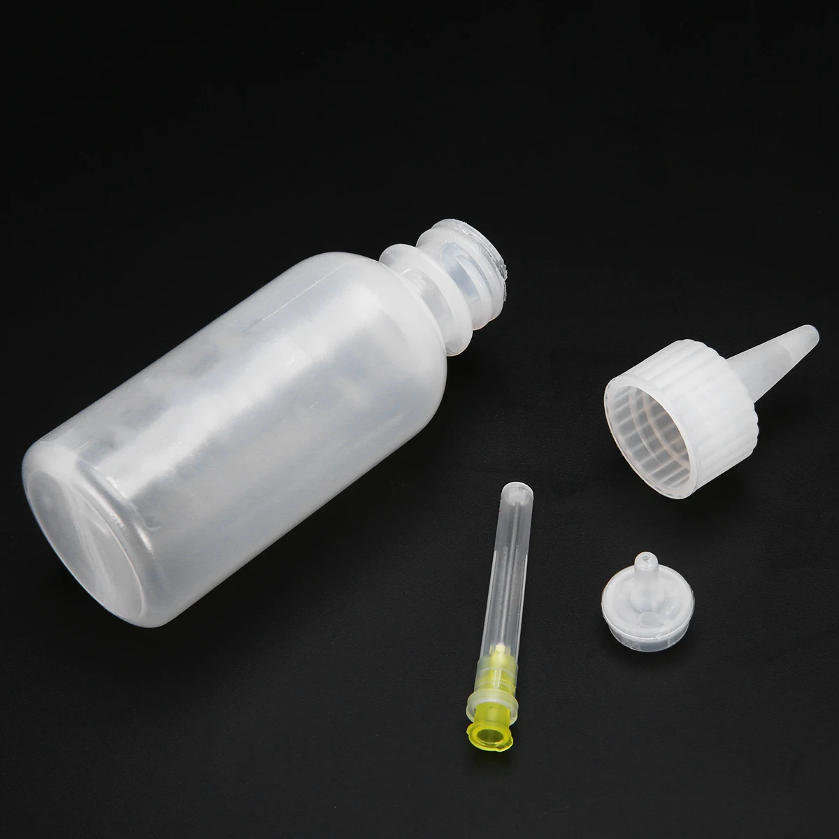 5pcs/lot 50ml Plastic Clear Liquid Bottle Squeeze Transparent Refillable Bottles with Needles for Rosin Solder Flux Paste