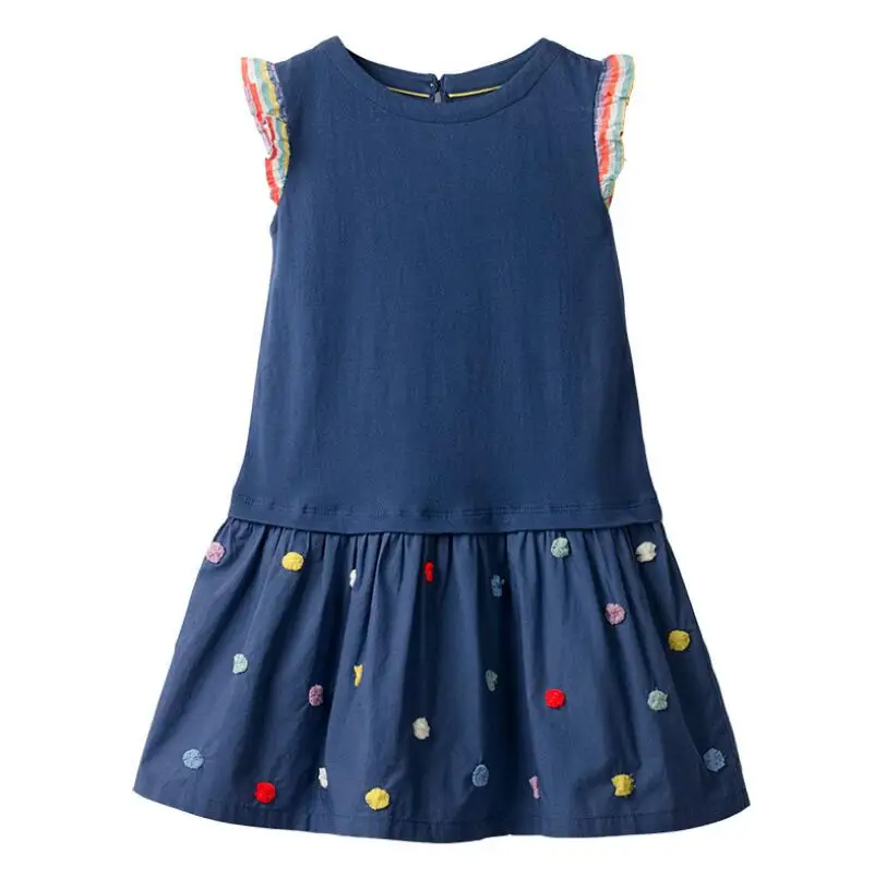 Детское летнее хлопковое платье для девочек, вечерние платья, детская одежда