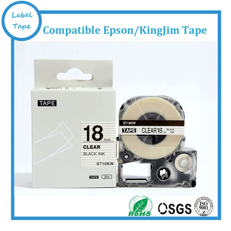 Бесплатная доставка 3 шт черный на прозрачной этикетке LabelWorks Лента 18 мм лента LW-400