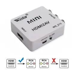 Wiistar HDMI К AV/RCA адаптер CVBS 1080 P Video Converter HDMI2AV Адаптер конвертера Поддержка NTSC PAL mini HDMI К AV hdmi2av