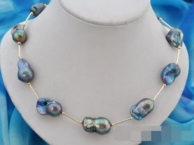 

huij 004905 baroque black keshi reborn pearl necklace