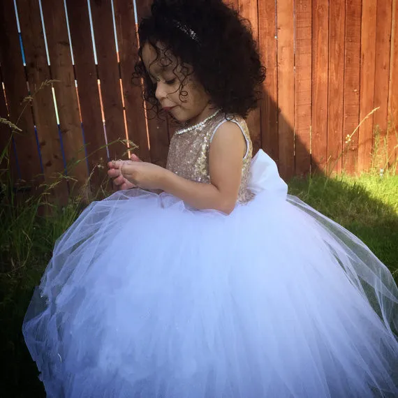 

2018 Baby Girl Baptism Dress Toddler Birthday Party Girls Dresses Sparkle Sequins Princess Pink Tulle Tutu Dress