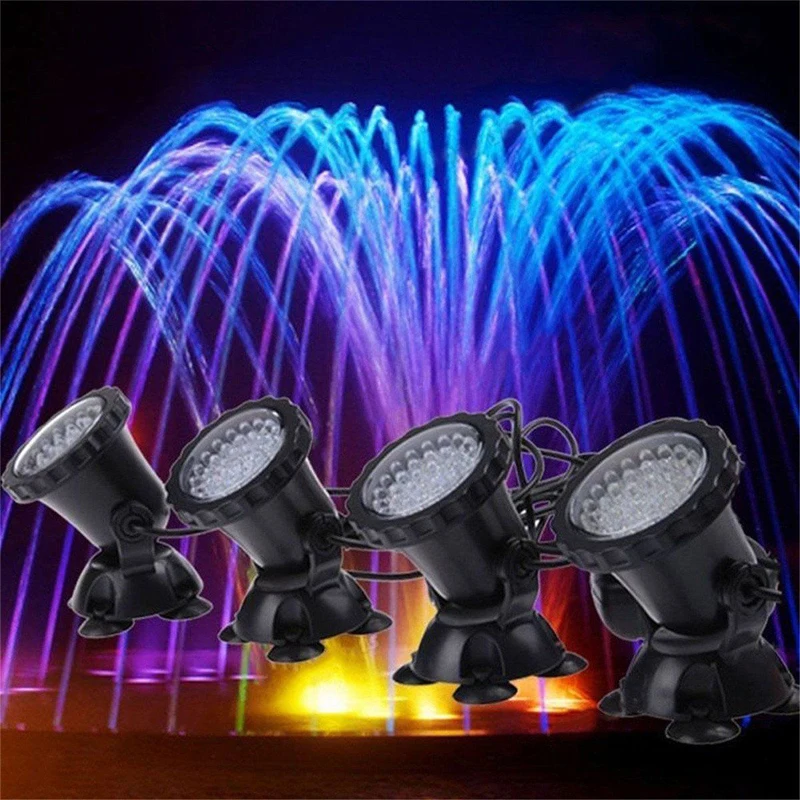 4Pcs x Aquarium 36 LED RGB Underwater Spot Garden Light Pond Lighting