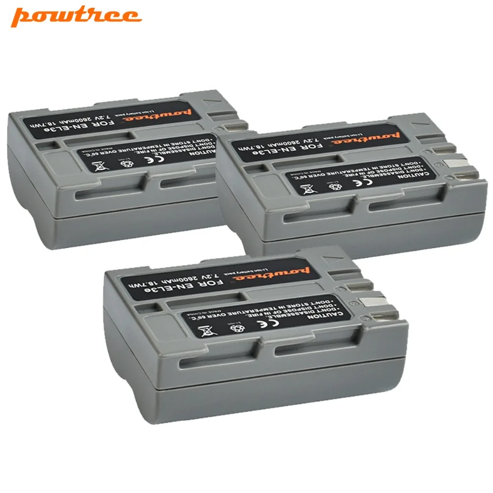 

3pcs 7.2V 2600mAh AKKU EN-EL3E EN-EL3e ENEL3E EN EL3E Li-ION Batteries for Nikon D50 D70 D80 D90 D100 D200 D300 D700 z1 L15